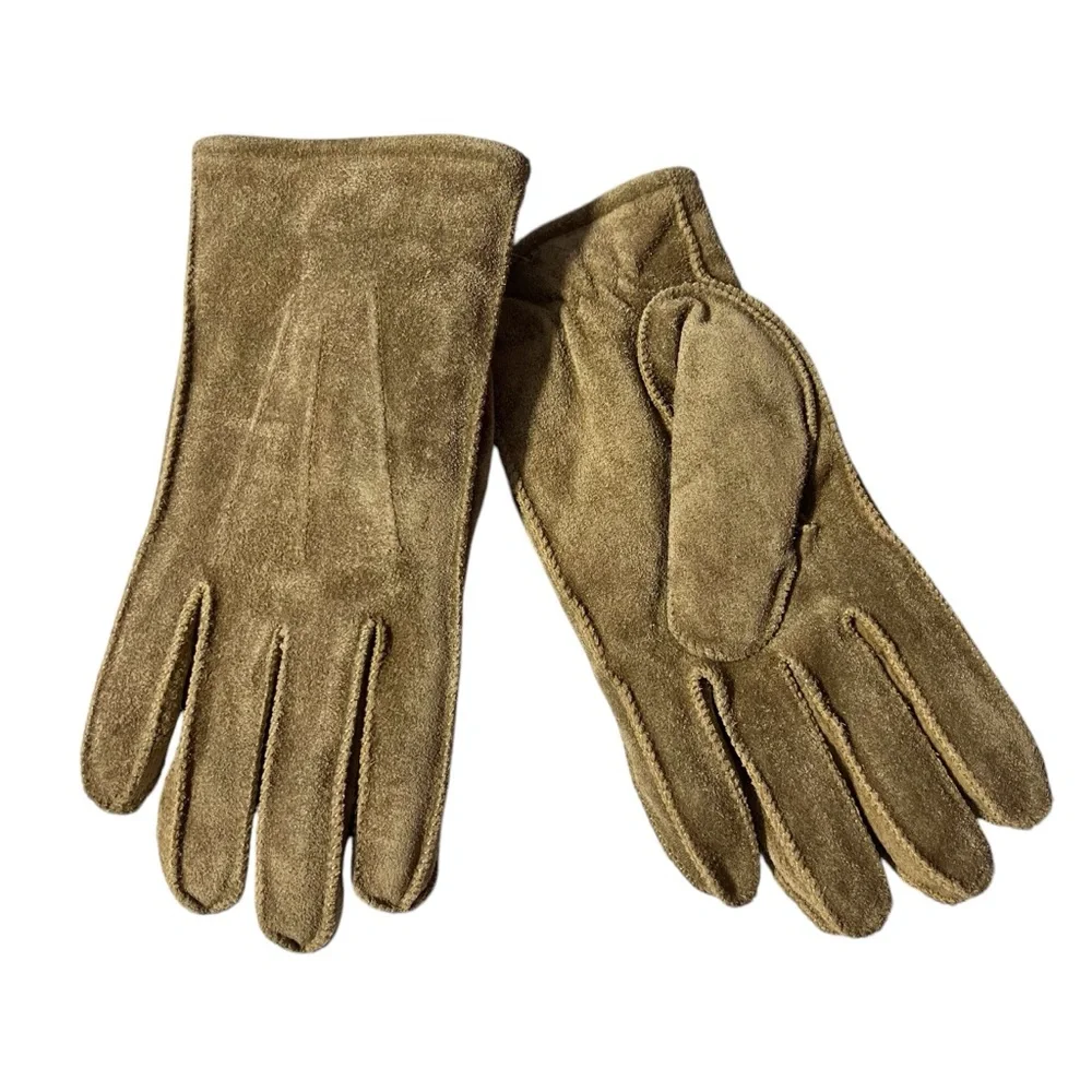 NWT Vintage 1970’s Cowhide Split Leather Sherpa Lined Gloves Sz MD